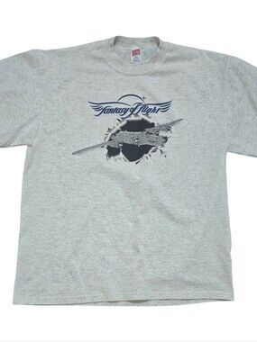 90s Vintage Fantasy Of Flight Sunderland Airplane Single Stitch Retro XL Shirt